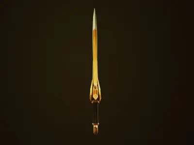 Golden Sword - Game Ready Weapon Low-poly 3D model