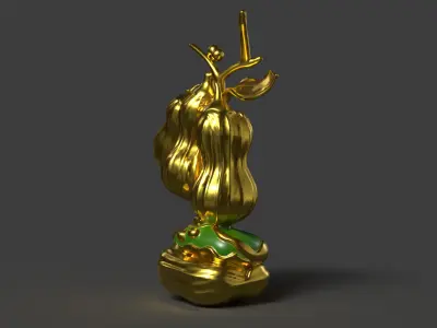 hinese golden peanut display stand figure  Low-poly 3D model