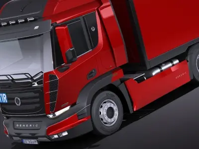 Generic Semi Truck with Trailer 2016 3D model