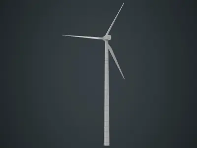 Wind Turbine 1B Low-poly 3D model