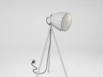Tripod Chrome Table Lamp 3D model