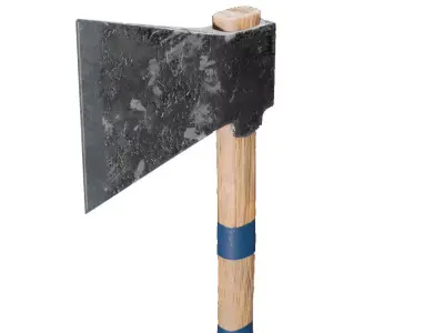 Battle Axe Low-poly 3D model 17