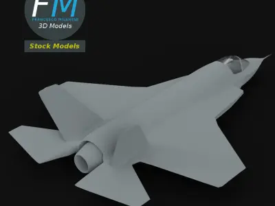 Stylized modern stealth fighter jet 3D model