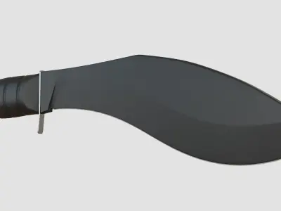 Kukri Machete Ka-Bar High Poly 3D model
