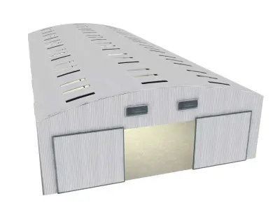 Factory and Aircraft Hangar High Detail 3D 3D model