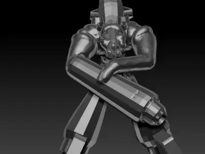 Hovering Mech Gunner Free 3D model