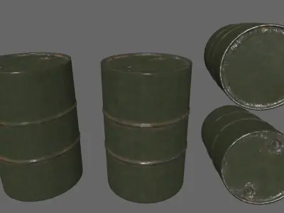 barrel set 1 tank Low-poly 3D model