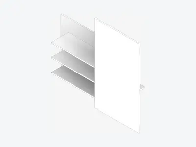 Partition - Contemporary - Changeall - Right - Shelfand Rack Low-poly 3D model