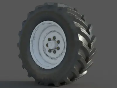 Tractor wheel Rim Tire 3D model