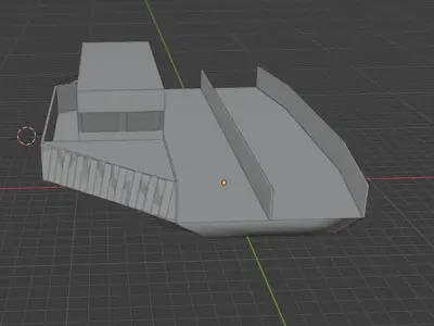 Ferry boat barge 3D model