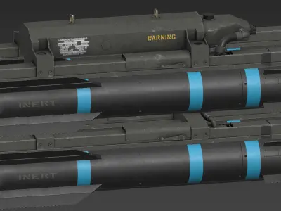 Hellfire Missile Launcher Low-poly 3D model