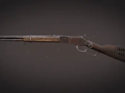 Western rifle  Low-poly 3D model