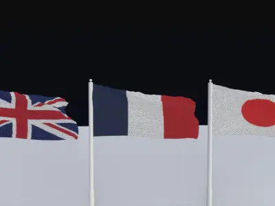 Flags Free low-poly 3D model
