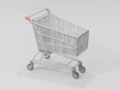 Shopping Cart 3D Model  Low Poly Game Ready Free low-poly 3D model
