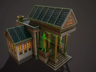 Roman Greek Town Hall Low-poly 3D model