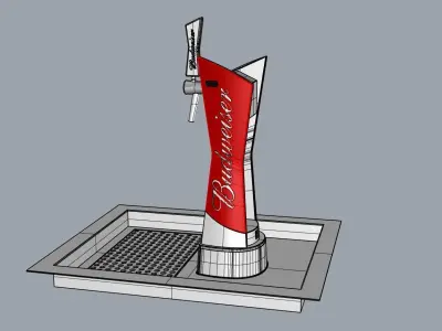 Budweiser Beer Tower - Tap 3D model