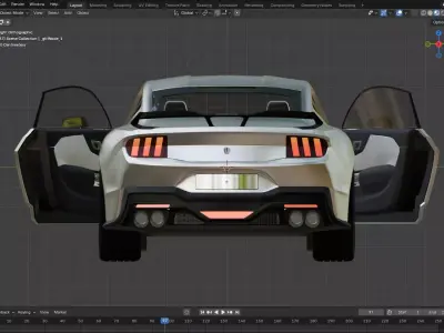 Mustang Dark Horse  Low-poly 3D model