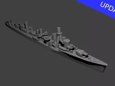 Japanese Yugumo Class Destroyer Warship 3D print model