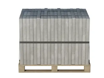 Concrete Slabs On Wooden Pallet Low-poly 3D model