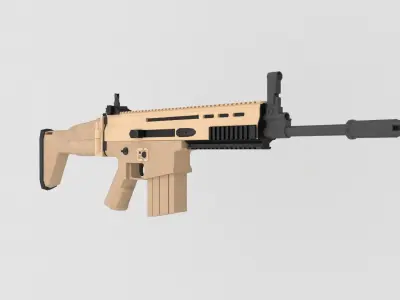 Simple low-poly SCARH model Low-poly 3D model