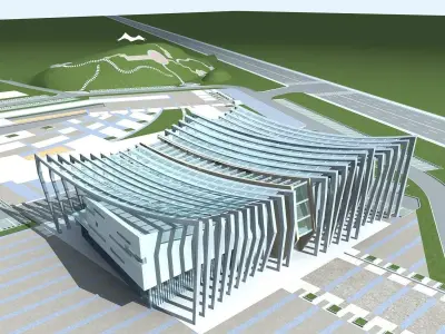 Museum Building 3D model shop
