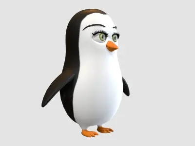 cartoon girl penguin  3D model