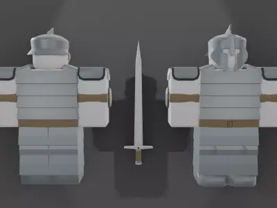 Warrior Armor Set for R6 Roblox Character - 12 USD - Game Ready Low-poly 3D model