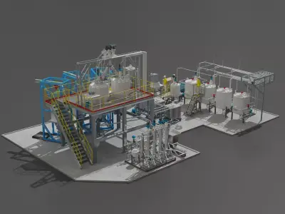 chemical plant - petrochemical plant 3D model