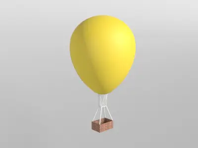 Hot Air Balloon v1 005 Low-poly 3D model
