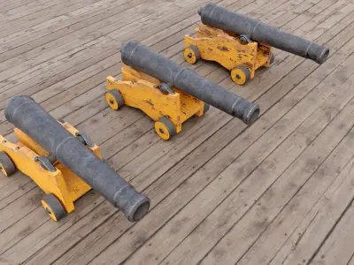 Cannon - Cannons Low-poly 3D model