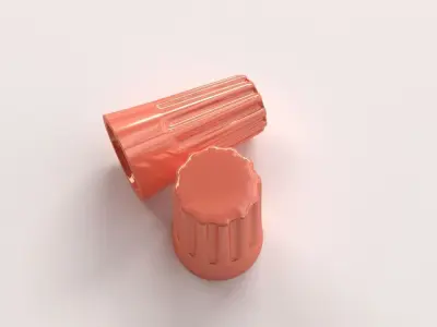Wirenut two orange plastic plugs 3D model