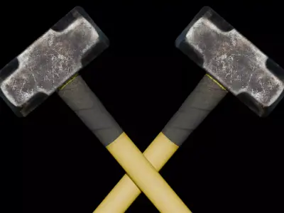 4K High Polly Industrial Sledge Hammer 3D model