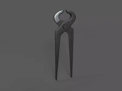 Pincers scissor pliers Low-poly 3D model