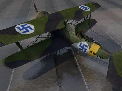 Fokker CX -  Finnish 3D model