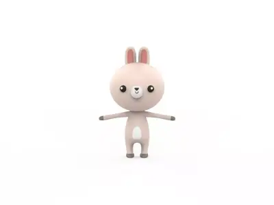 Stylized Character 001 Rabbit Low-poly 3D model