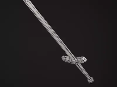 Low Poly Wooden Sword Free low-poly 3D model