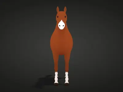 Horse - Stylized Low-poly 3D model