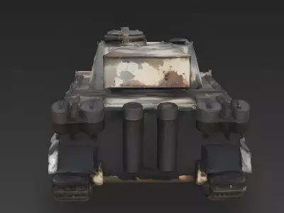 Realistic Destroyed Vintage Heavy Tank 3D Model Low-poly 3D model
