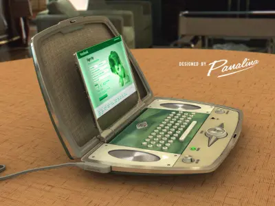 Vintage laptop computer nomad 250GT 1960 - c4d fbx 3ds 3D model