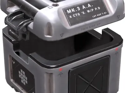 Sci Fi PBR Crate with Cover Game-ready Low-poly 3D model