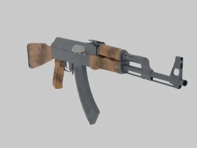 Ak 47 Low-poly 3D model 8