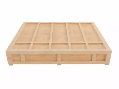 Big wooden crate  Low-poly 3D model