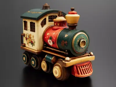 wooden train toy 01 3D print model