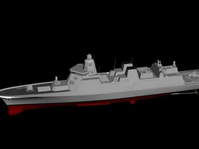 Turkish TF2000 destroyer 3D model