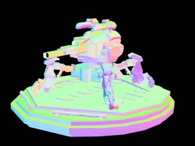 spider tank  Low-poly 3D model