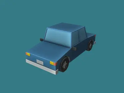 Simple cartoon car pack Style Craft Free low-poly 3D model