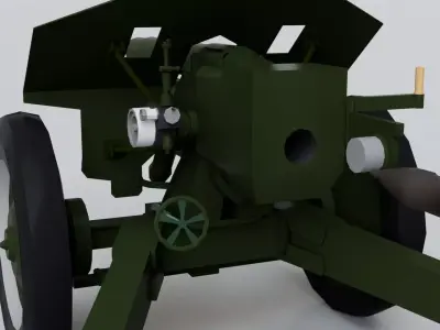 152mm D-1 Howitzer Military Missile Weapon - Game Ready Low-poly 3D model