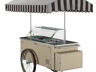ISA Classic Ice Cream - Gelato Cart - Detailed 3D Model Low-poly 3D model