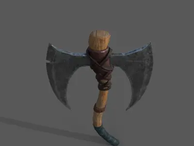 Viking Bearded - Battle Axe - PBR Low-poly 3D model