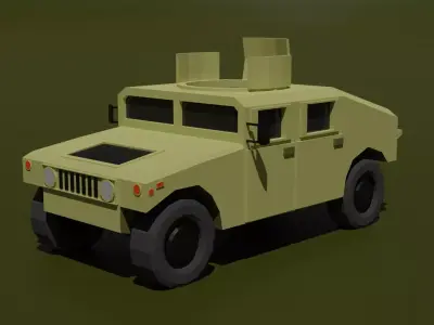 HUMVEE military vehicle Low-poly 3D model